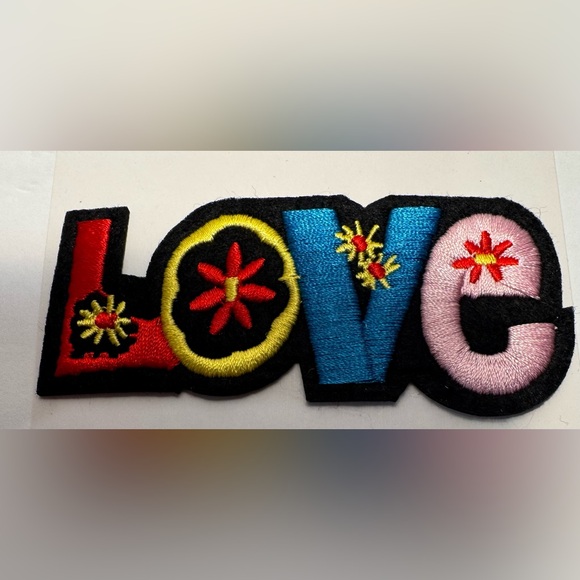 Embroidered LOVE Iron-On Patch - Picture 2 of 7